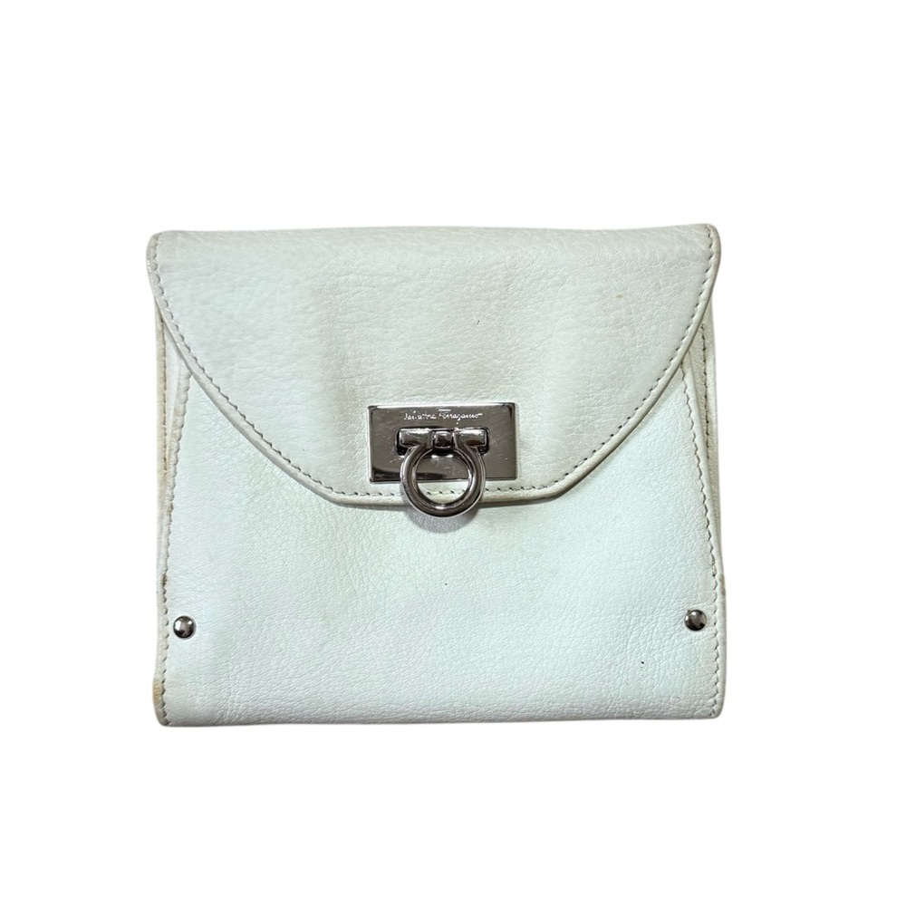Authentic Salvatore Ferragamo Gancini Leather Bifold Wallet